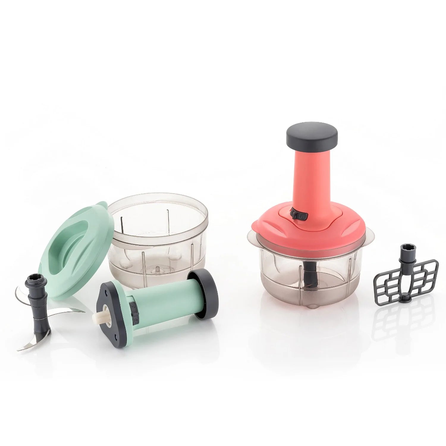 5102 2in1 push chopper 800ml Stainless Steel Blade Quick & Powerful Manual Hand Held Food Chopper to Chop & Cut Fruits, Vegetables, Herbs, Onions for Salsa, Salad Deodap 5102 2in1 push chopper 800ml Stainless Steel Blade Quick & Powerful Manual Hand Held Food Chopper to Chop & Cut Fruits, Vegetables, Herbs, Onions for Salsa, Salad Deodap